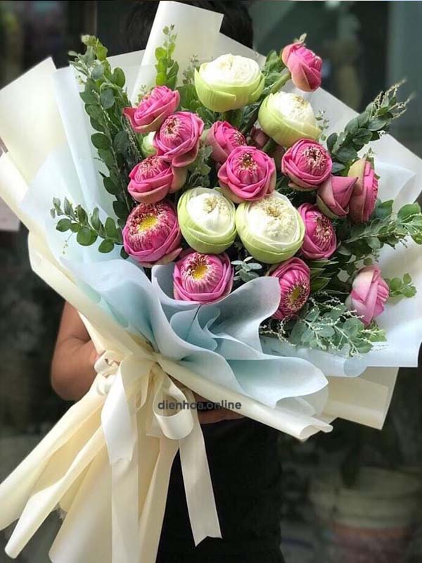 Bó hoa chúc mừng - Hương Sen 01 - Ms:2845 - Dienhoa.Online | Phu Quy Flowers | Dịch vụ điện hoa Online số 1 Việt Namso