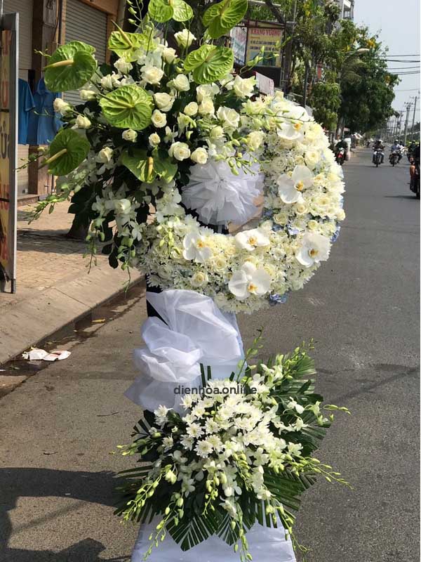 Kệ hoa chia buồn - Nỗi Tiếc Thương Vô Hạn - Ms:3851 - Dienhoa.Online | Phu Quy Flowers | Dịch vụ điện hoa Online số 1 Việt Namso