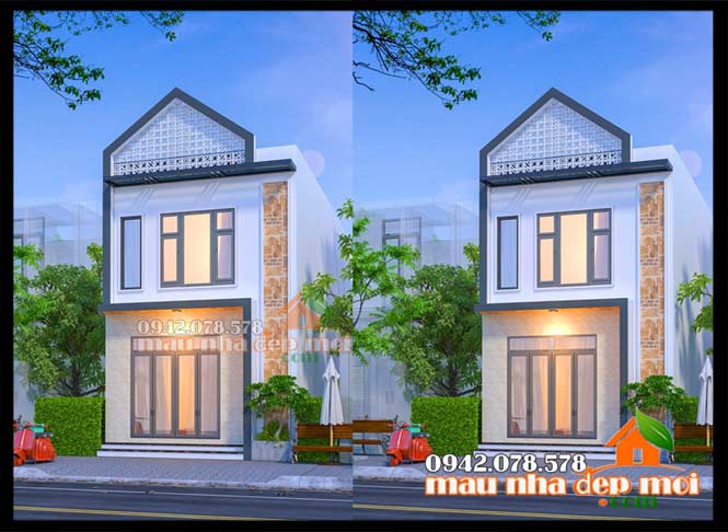 Bản vẽ thiết kế nhà phố 5x11m kiểu dáng đẹp tại Bình Dương