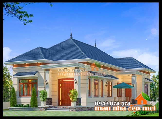 Mẫu biệt thự vườn đẹp 160m2 kiến trúc mái nhật tại Đồng Nai