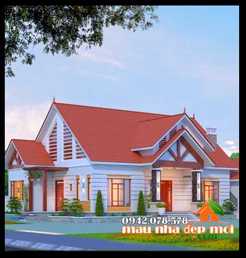 Mẫu nhà cấp 4 mái thái 4 phòng ngủ 1 phòng thờ 200m2