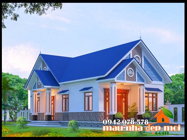 Nhà cấp 4 mái tôn 3 phòng ngủ 125m2 đơn giản mà đẹp
