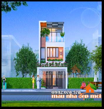 Nhà phố 3 tầng ngang 4m có 3 phòng ngủ phong cách đẹp