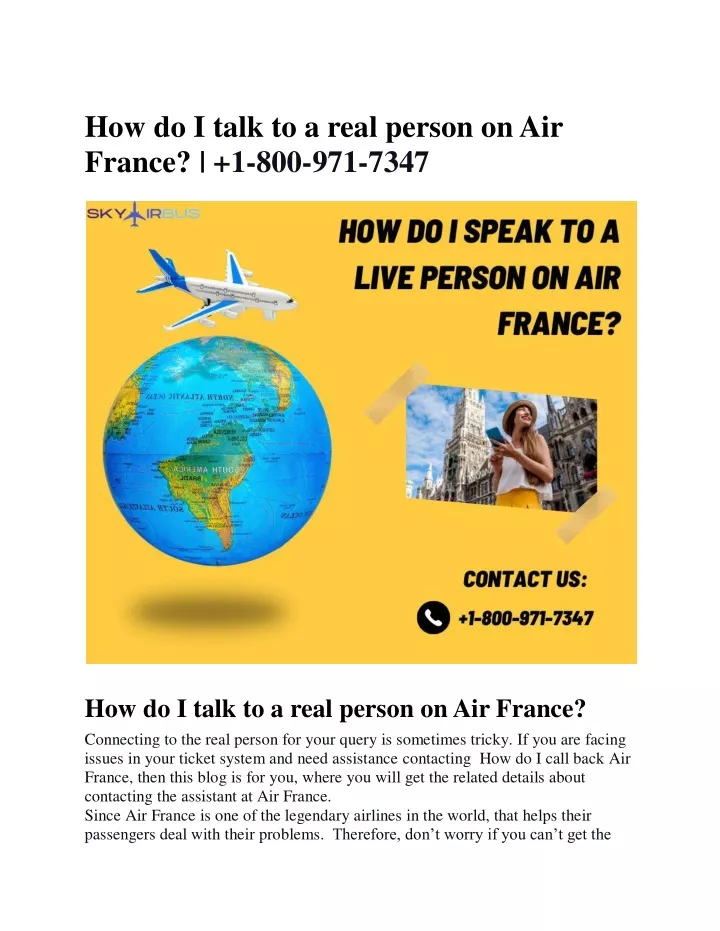 PPT - How do I talk to a real person on Air France PowerPoint Presentation - ID:12561259
