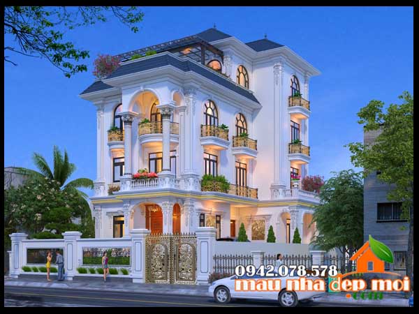 Biệt thự tân cồ điển 3 tầng 1 tum mái Nhật tuyệt đẹp
