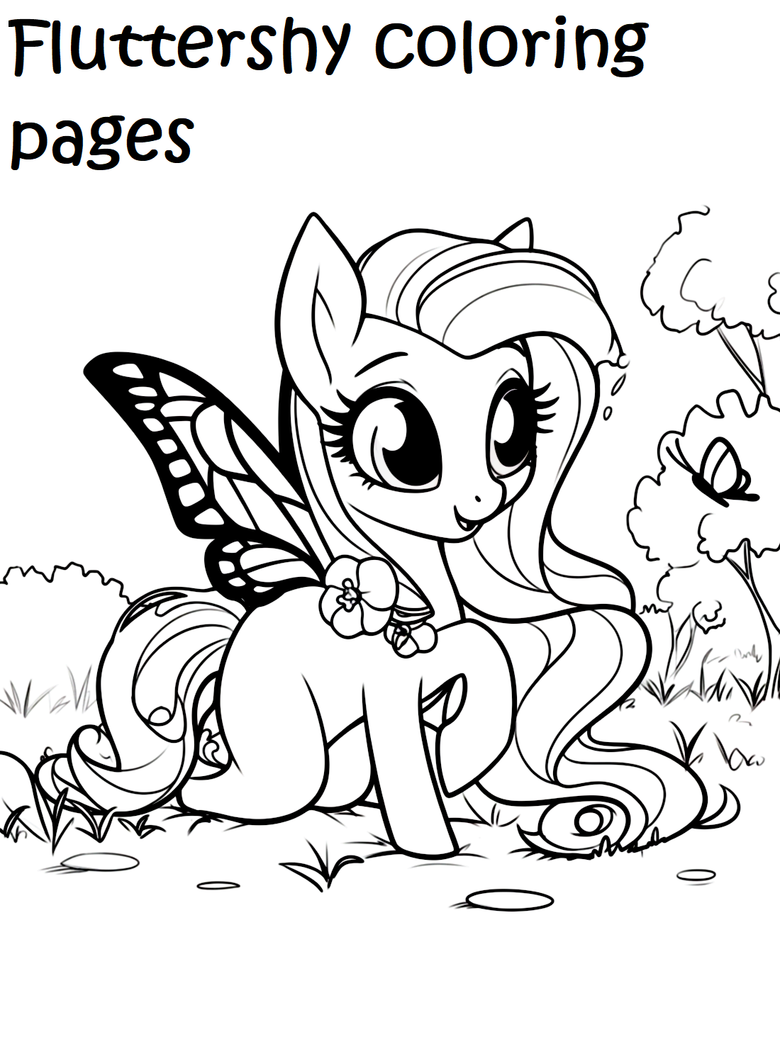 Fluttershy Coloring Pages Free Online For Kids