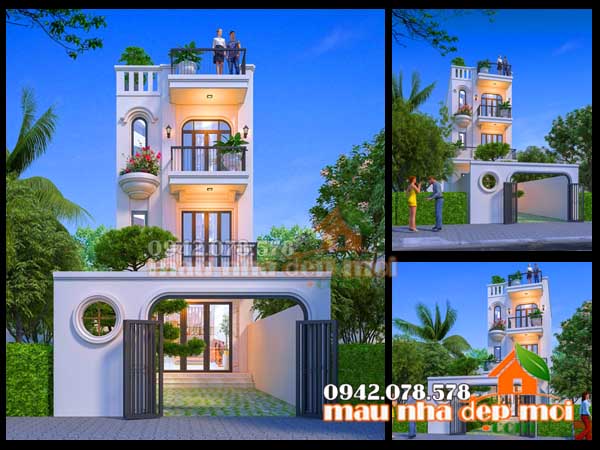 Nhà phố 3 tầng tân cổ điển mặt tiền 5m thiết kế đẹp xuất sắc
