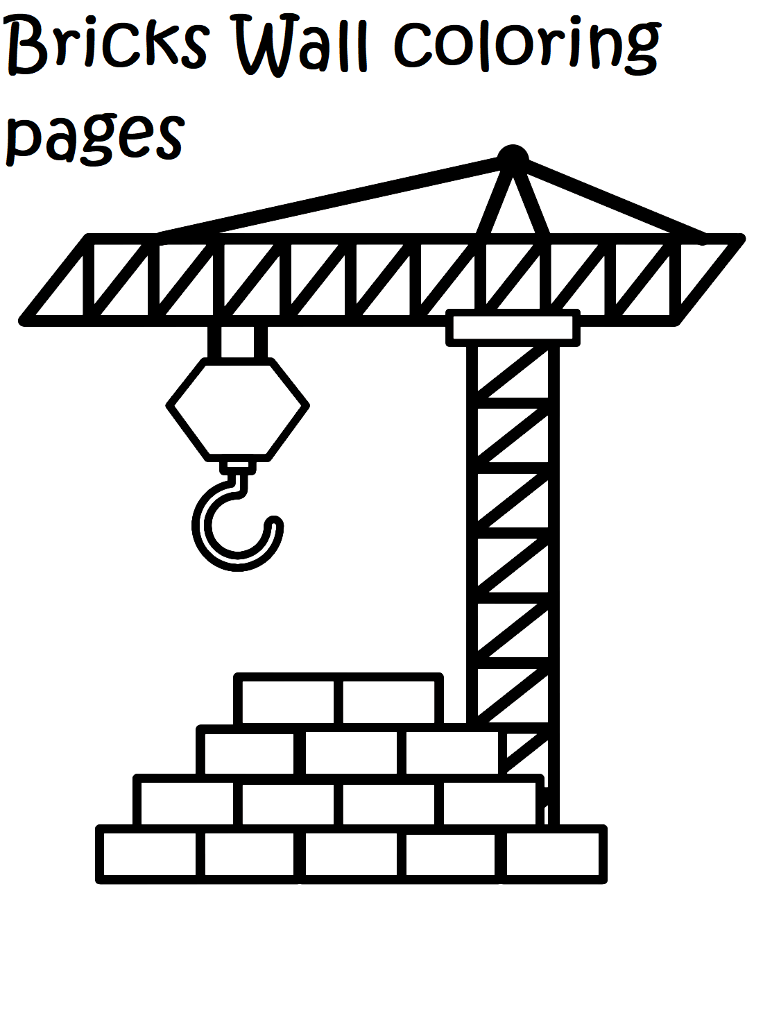 Bricks Wall Coloring Pages Free