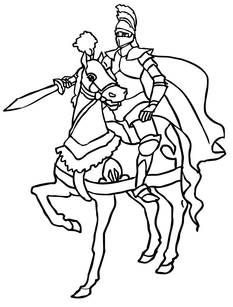 Knight Coloring Pages Free Online For Kids