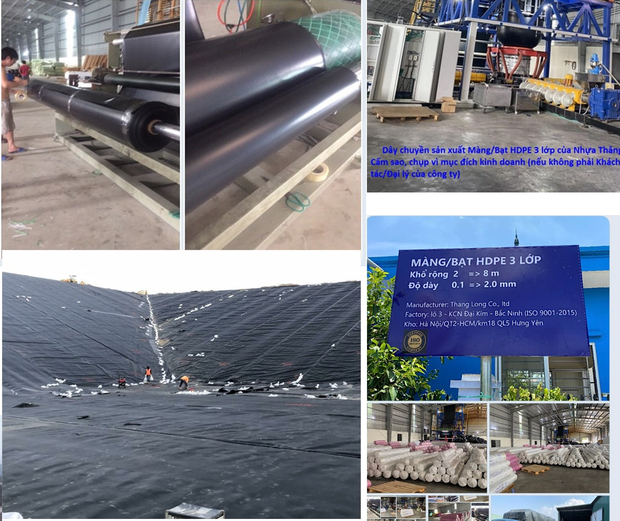 Bạt HDPE Lót Hồ Tôm 3 Lớp Cao Cấp Thăng Long