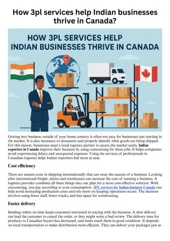 How 3pl services help Indian businesses thrive in Canada