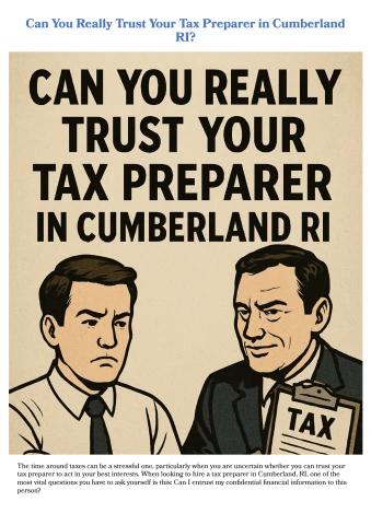 Can You Really Trust Your Tax Preparer in Cumberland RI