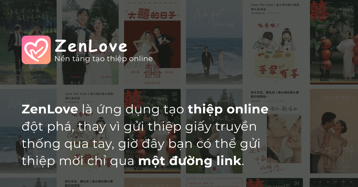 Tạo thiệp cưới online miễn phí, đẹp tinh tế | ZenLove