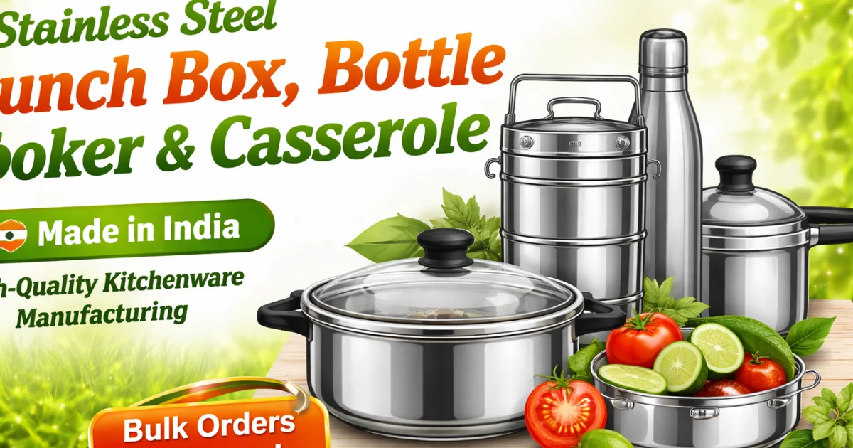 Steel Lunch Box, Cooker, Bottle & Casserole Manufacturer in India